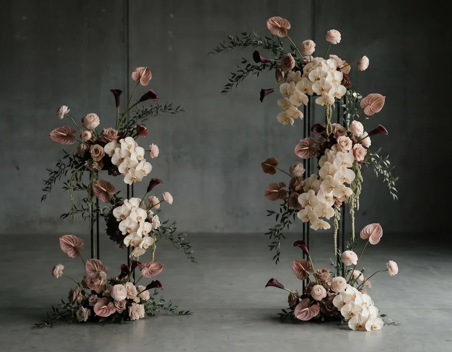 Beautiful floral ceremony arch for a wedding