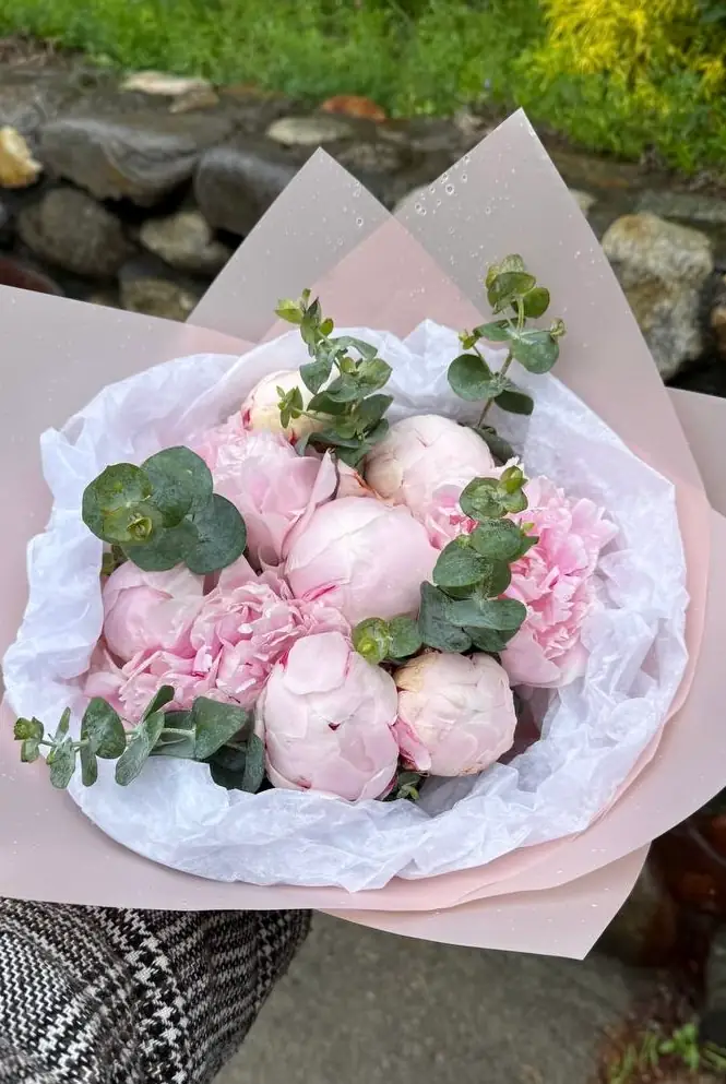 Seasonal peony arrangement by Boston Flowers for Boston delivery
