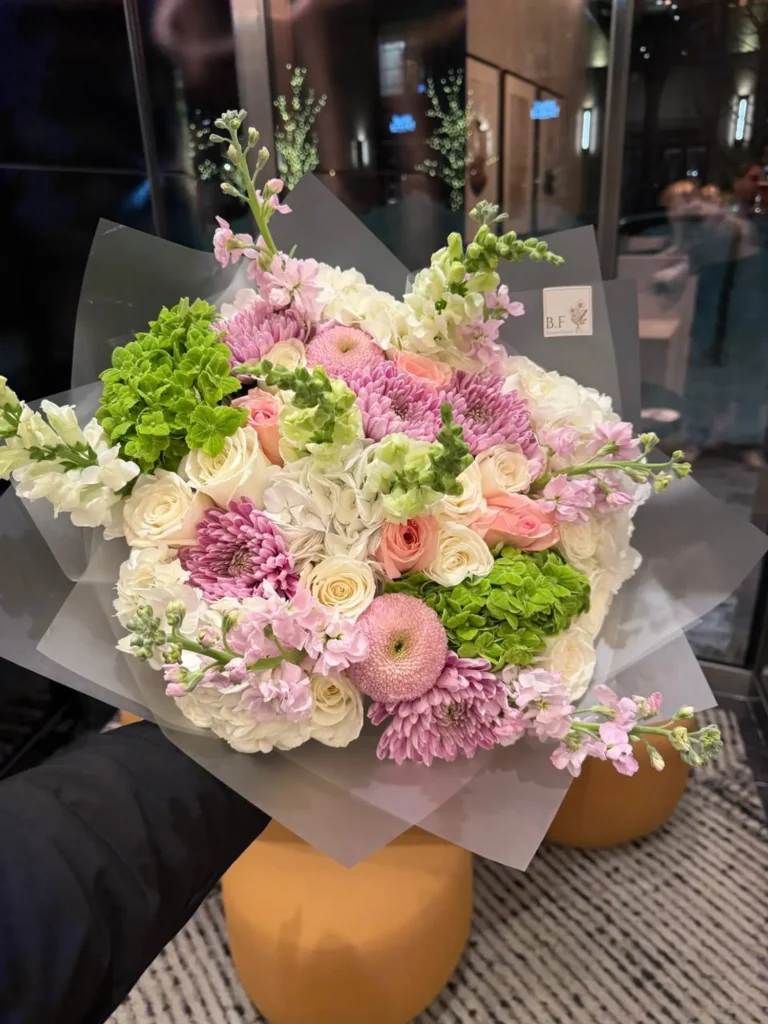 Fresh Garden Bouquet with roses, hydrangeas, and chrysanthemums by Boston Flowers, detail view 3