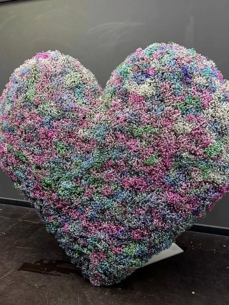 Luxury grand heart-shaped gypsophila arrangement arrangement by Boston Flowers for delivery in Boston