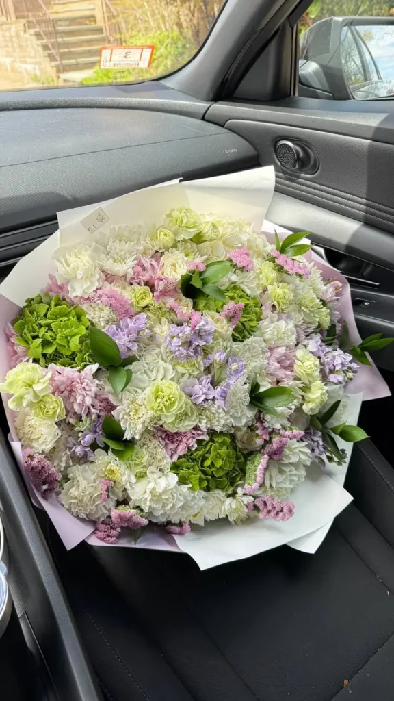 Luxury grand hydrangea and chrysanthemum bouquet arrangement by Boston Flowers for delivery in Boston