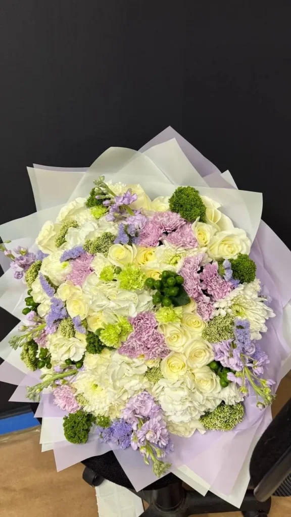 Luxury grand hydrangea and rose exquisite bouquet arrangement by Boston Flowers for delivery in Boston