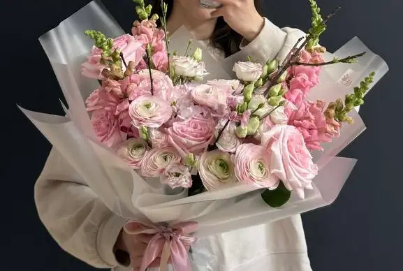 Luxury luxury rose and ranunculus mixed bouquet arrangement by Boston Flowers for delivery in Boston