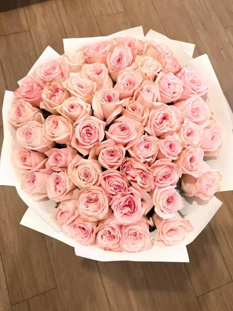 Luxury pink o’hara roses arranged by Boston Flowers for delivery in Boston