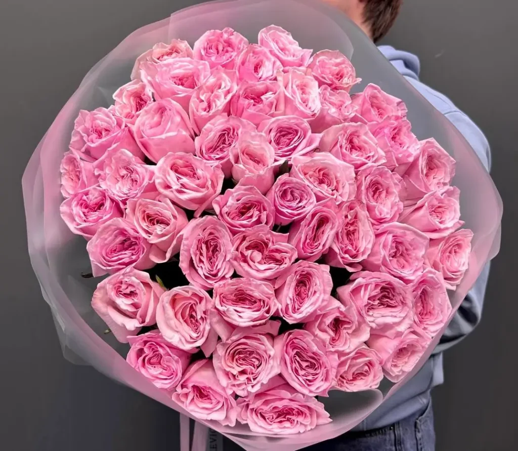 Luxury pink o’hara roses arranged by Boston Flowers for delivery in Boston