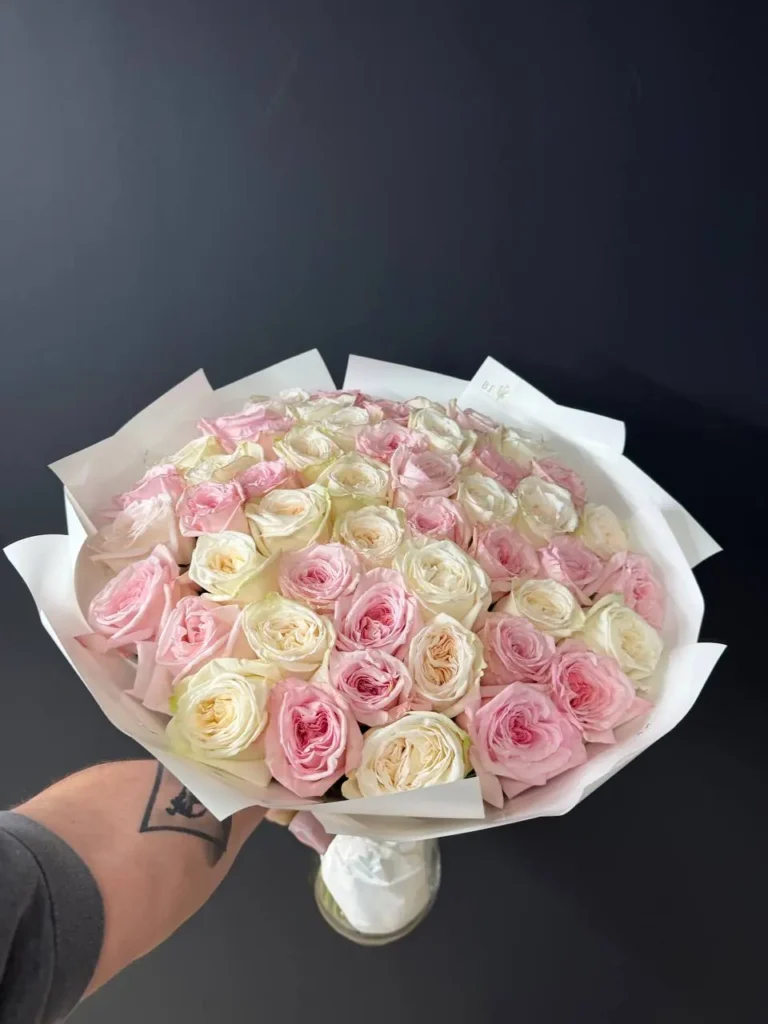 Luxury Pink O’Hara Roses arranged by Boston Flowers for delivery in Boston