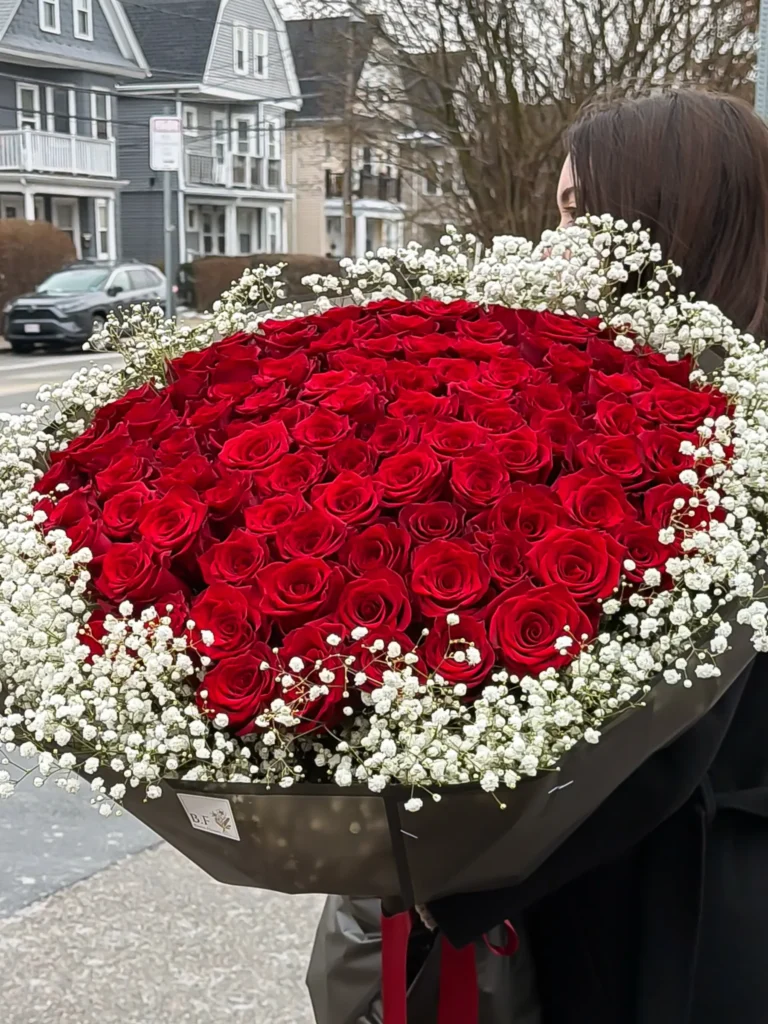 Luxury red ecuadorian roses arranged by Boston Flowers for Boston delivery