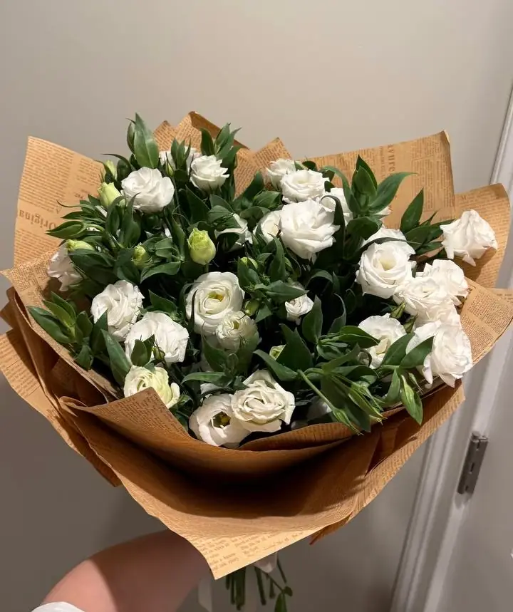 Luxury white eustoma bouquet arrangement by Boston Flowers for delivery in Boston