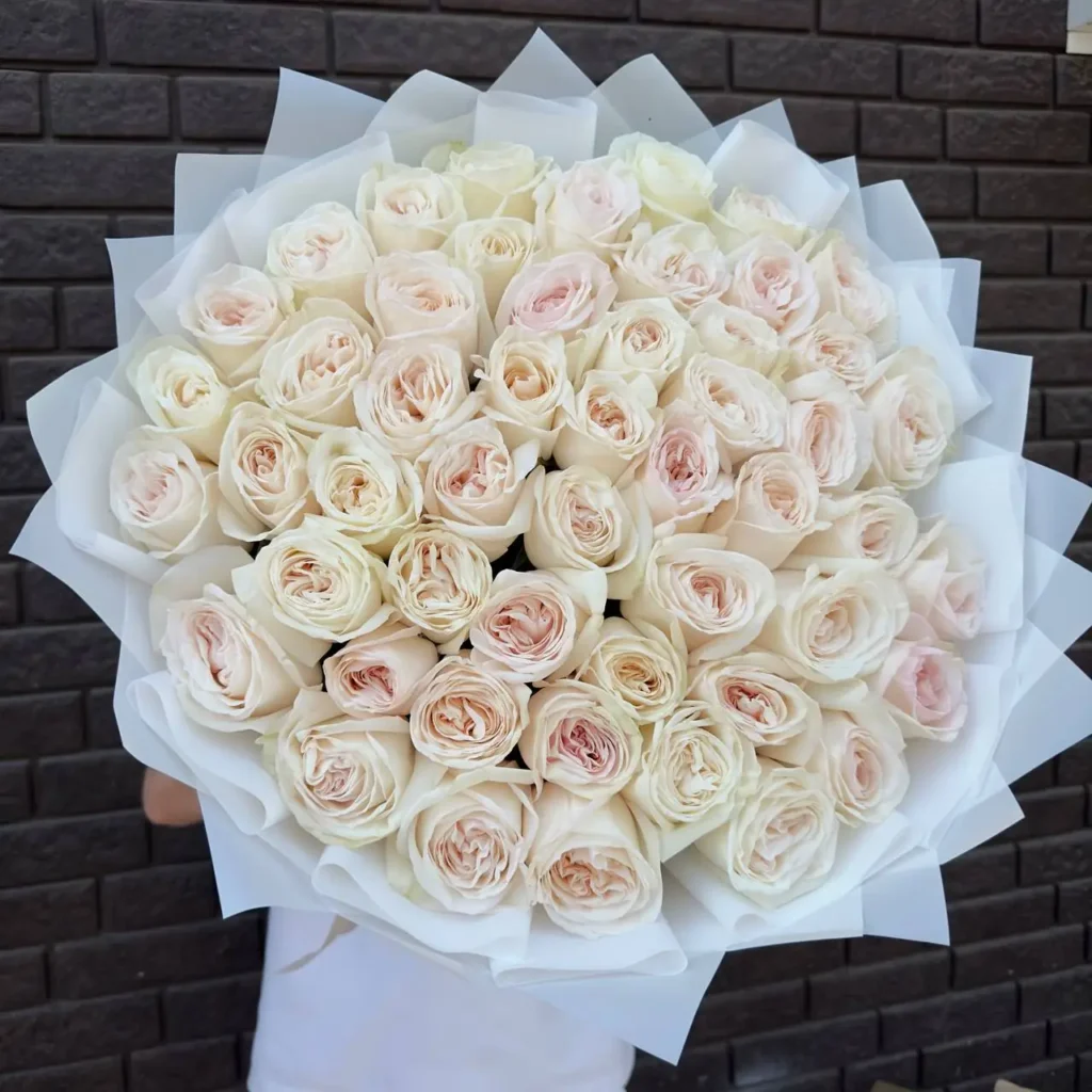 Luxury white o’hara roses arranged by Boston Flowers for delivery in Boston