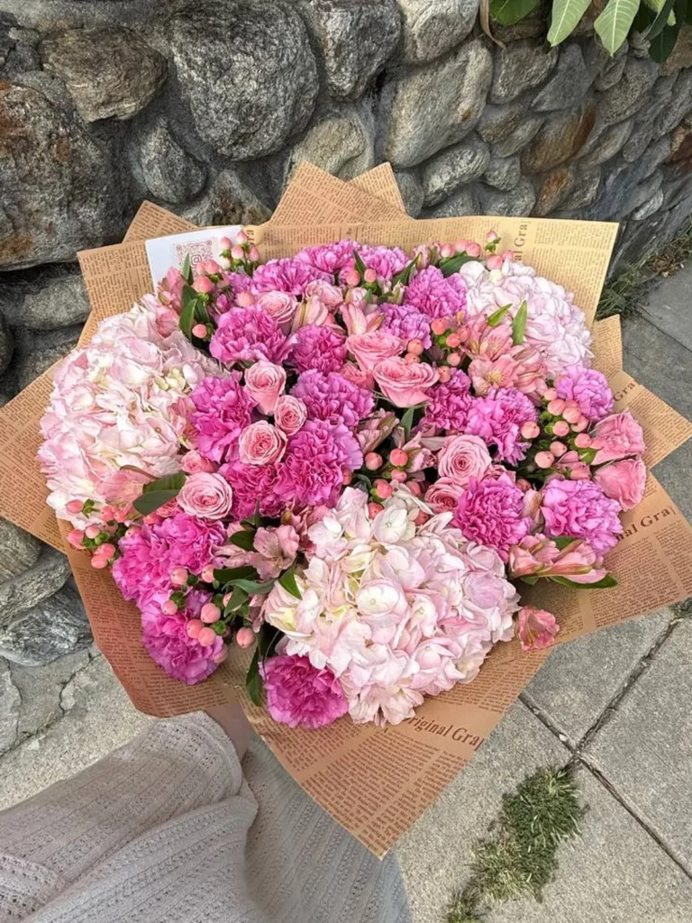 Harvard Square Vintage Mix Hydrangeas, Roses, Mixed Flowers bouquet in Blush, Pink & Pastel and Purple, Lavender & Violet for premium flower delivery in Boston