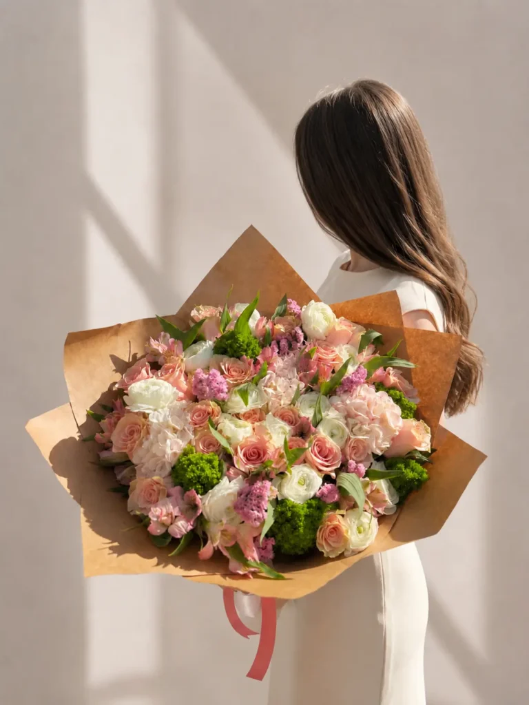 Litchfield Hills Pasture Mix Roses, Hydrangeas, Ranunculus & Anemones bouquet in White, Cream & Ivory and Blush, Pink & Pastel for premium flower delivery in Boston