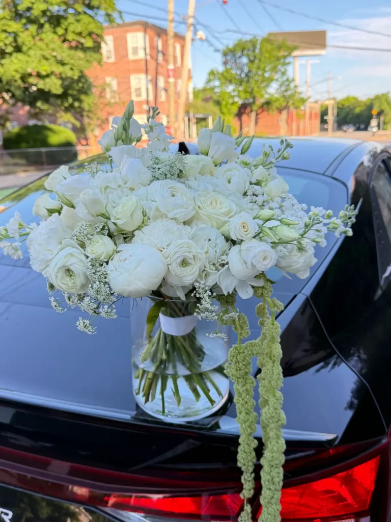 Newport Heritage Bridal Bouquet Roses, Peonies, Ranunculus & Anemones bouquet in White, Cream & Ivory for premium flower delivery in Boston