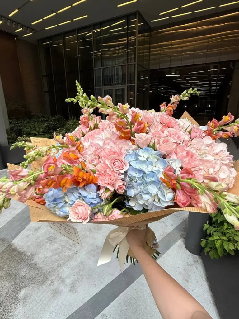 Provincetown Shoreline Pastel Grand Mix Hydrangeas, Roses, Mixed Flowers bouquet in Blush, Pink & Pastel and Peach & Coral for premium flower delivery in Boston
