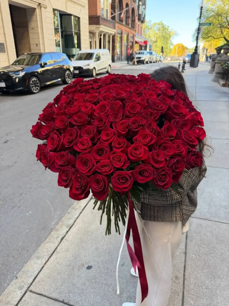 Vibrant deep red Ecuadorian roses with rich petals and lush greenery.
