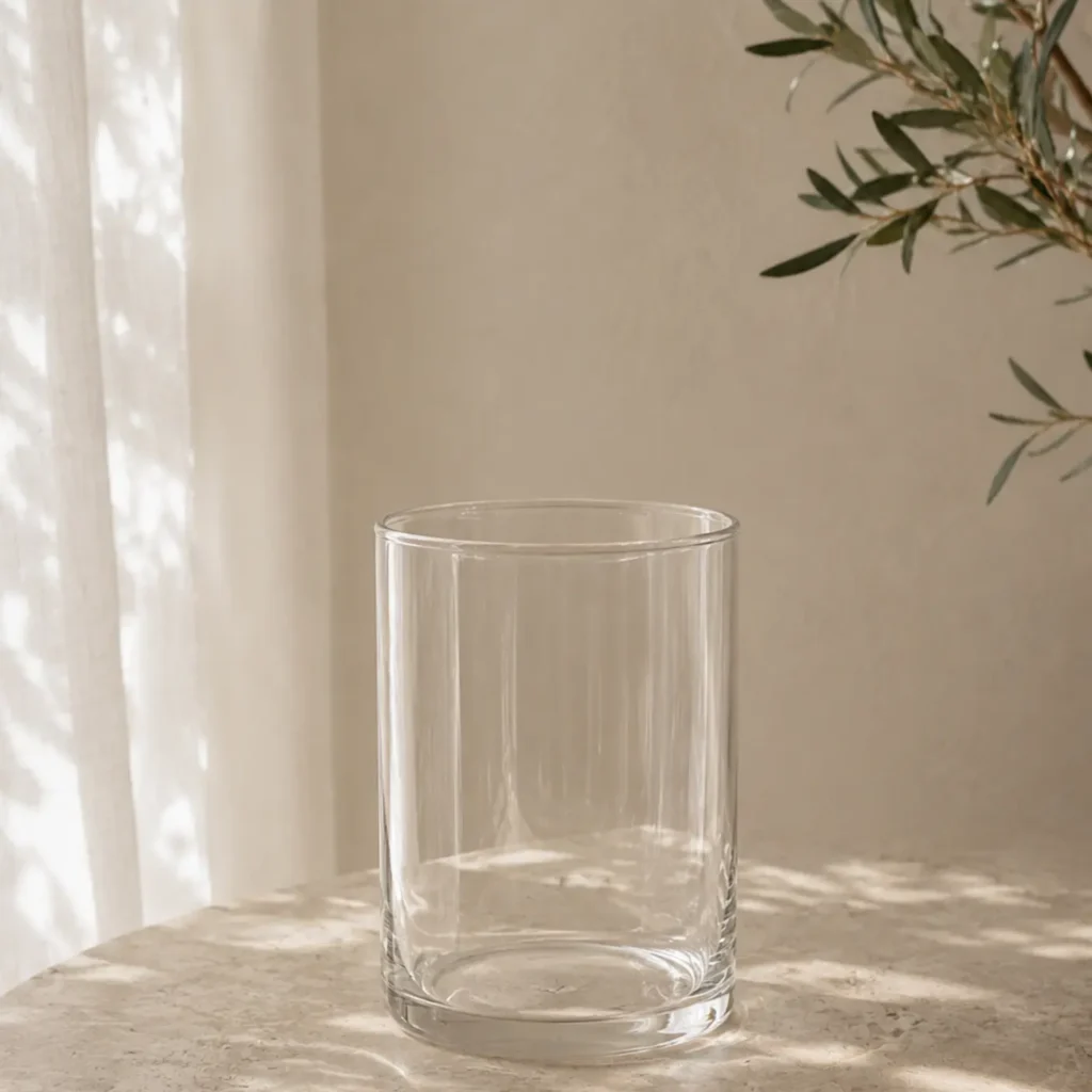 Clear glass cylinder vase add-on for Signature Boston flower bouquets