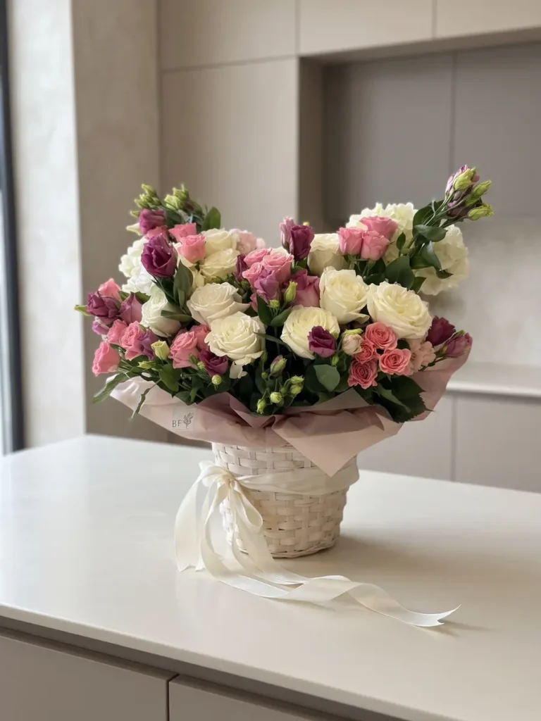 Concord Heritage Planter Roses, Garden Roses, Hydrangeas, Mixed Flowers bouquet in White, Cream & Ivory and Blush, Pink & Pastel and Purple, Lavender & Violet and Blue & Palette Mix for premium flower delivery in Boston