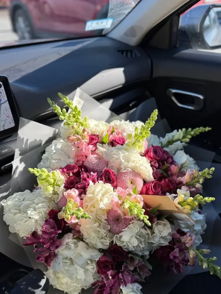 Lexington Heritage Garden Roses, Hydrangeas, Mixed Flowers bouquet in White, Cream & Ivory and Blush, Pink & Pastel and Burgundy & Plum for premium flower delivery in Boston