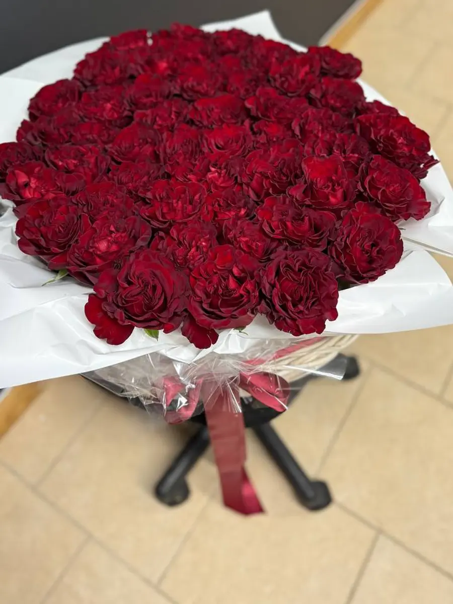 Newport Regal Hearts Roses bouquet in Red & Crimson and Burgundy & Plum for premium flower delivery in Boston